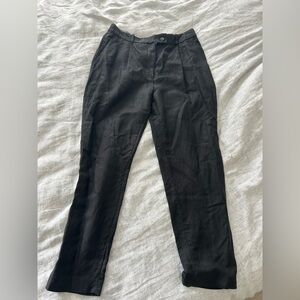 Wilfred Black Straight Leg Pants Linen